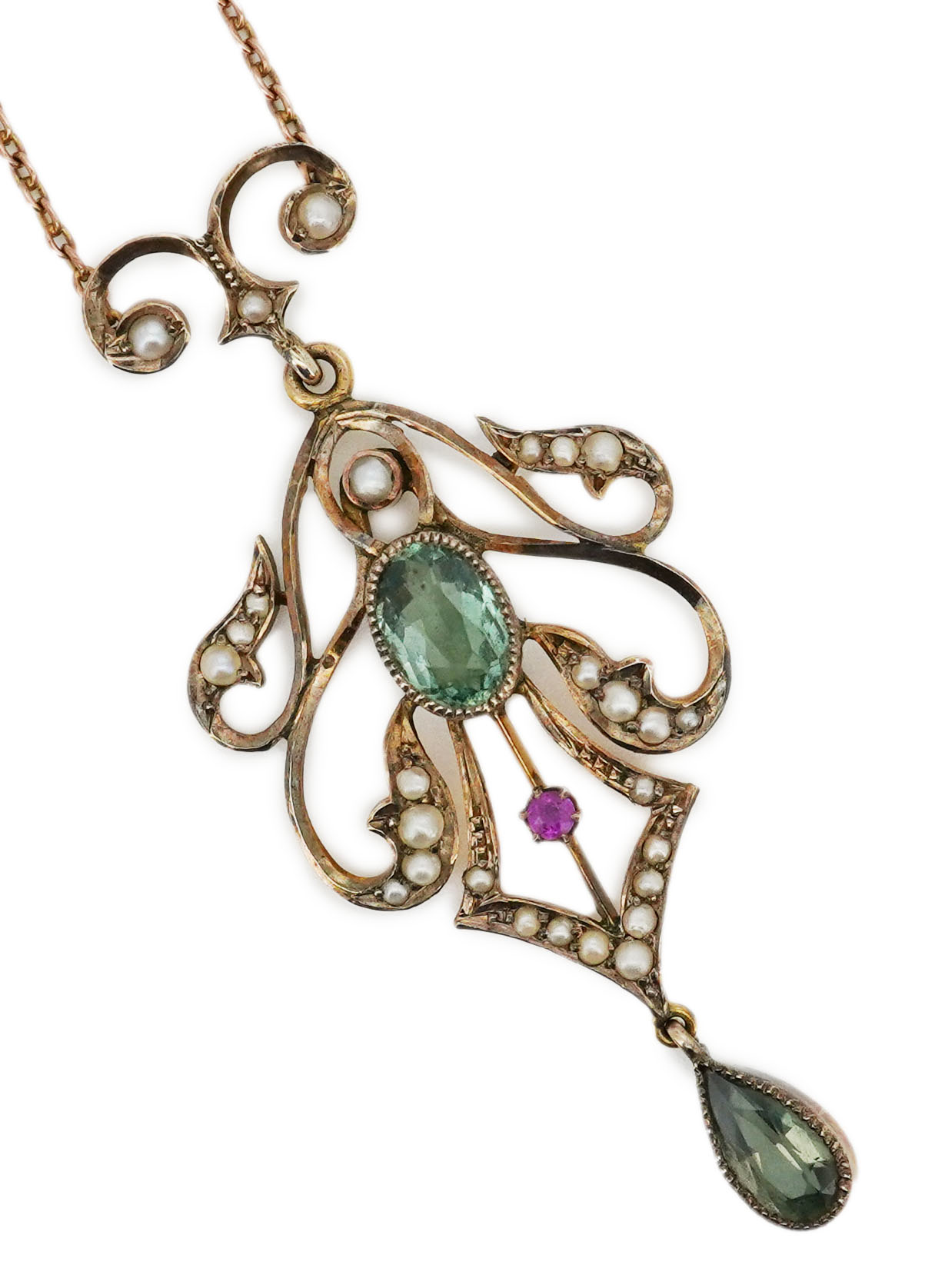 An Edwardian gem-set pendant, early 20th century